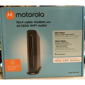 Motorola 16x4 cable modem‎ plus ac1900 router model MG7550